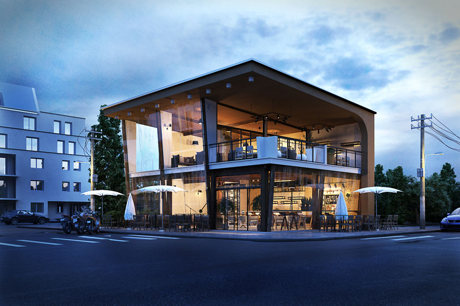 Ý tưởng thiết kế quán cafe 2 mặt tiền đẹp cực hút khách